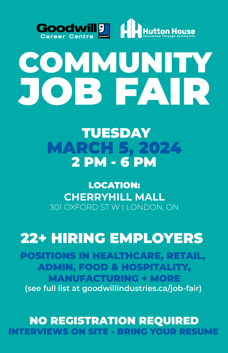 Community Job Fair in London on March 5th. Goodwill